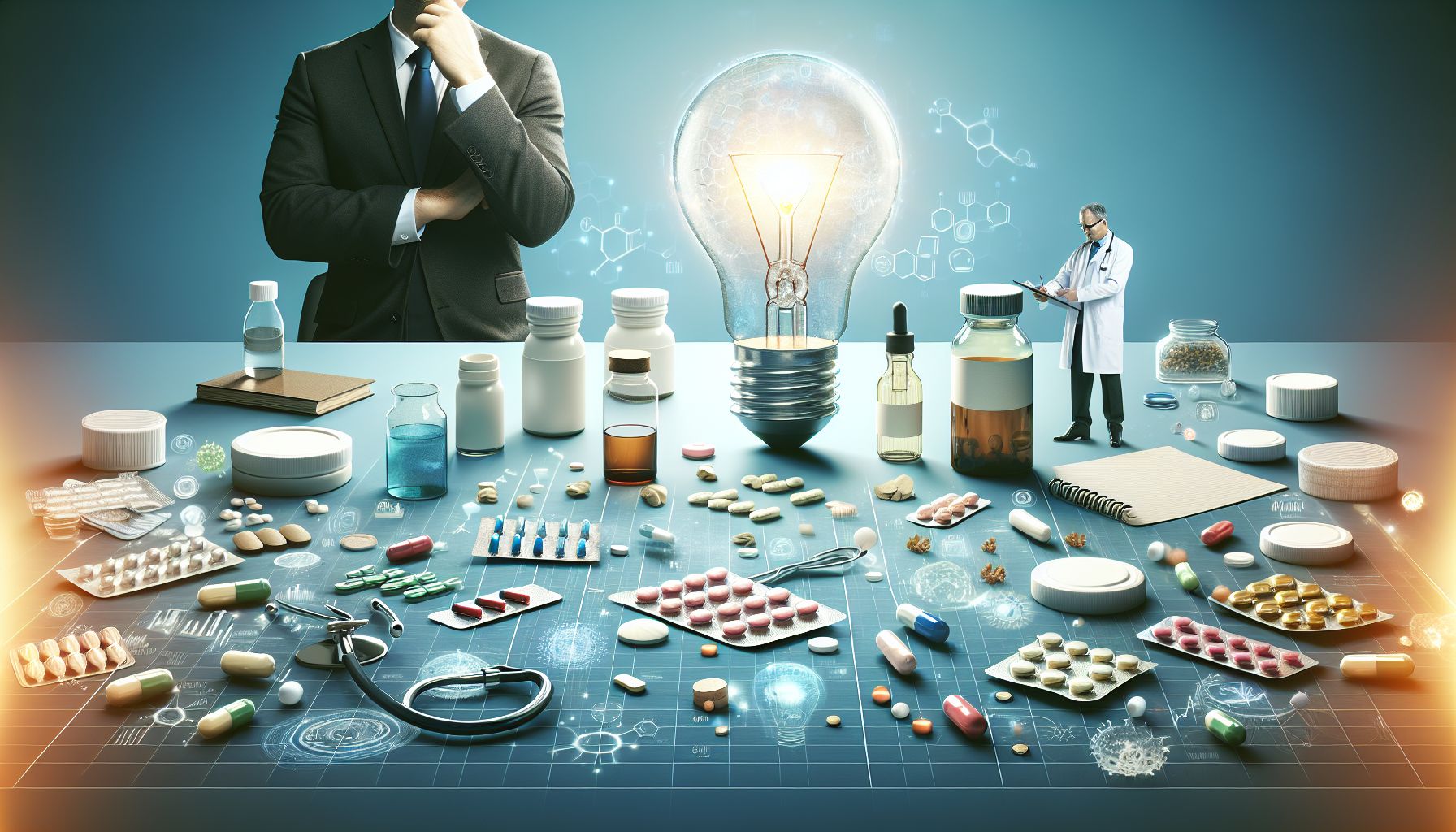 An array of common over-the-counter erectile dysfunction remedies.